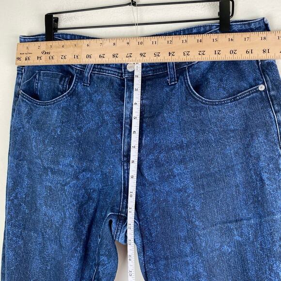 Pilcro Mid Rise Slim Boyfriend Jeans Size 32 Dark Blue Crop Casual Anthropologie - Picture 13 of 14